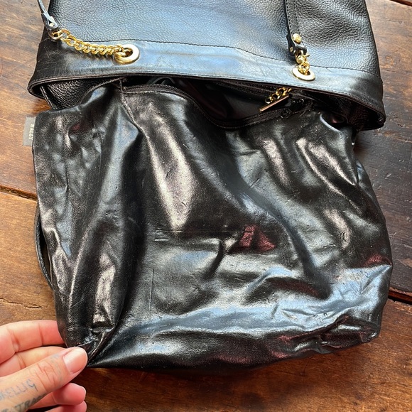 BALLY Vintage Leather Chain Strap Bucket Bag / Petite Tote, Black & Gold - Picture 13 of 17